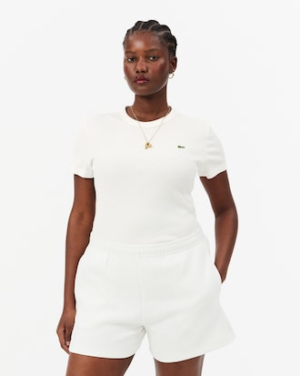 Slim Fit-T-Shirt aus gerippter Baumwolle
