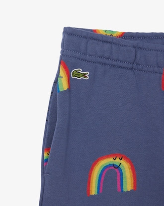 Shorts aus Fleece mit Regenbogen-Druck