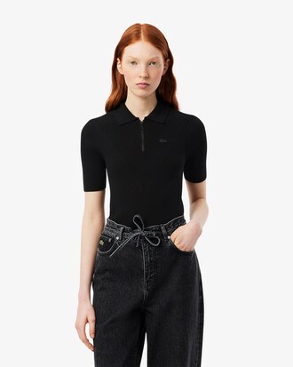 Polohemd mit 3D-Rippstrick