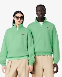 Loose Fit-Sweatshirt mit Badge im Nacken und Reißverschluss