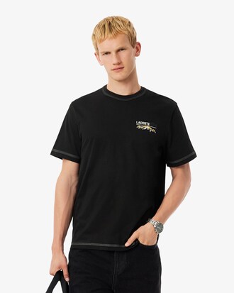 T-Shirt aus Jersey mit mehreren Prints