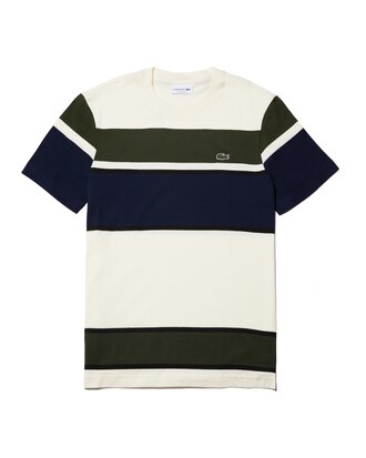 Herren Rundhals-T-Shirt aus Baumwolle mit Colourblocks