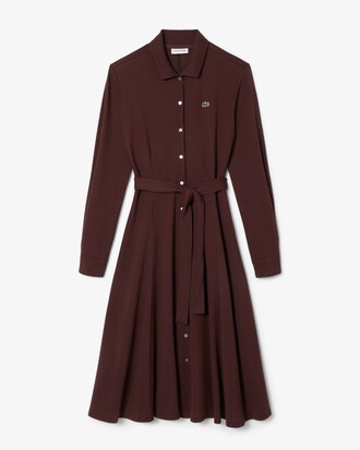 Polokleid aus Petit Piqué mit Gürtel