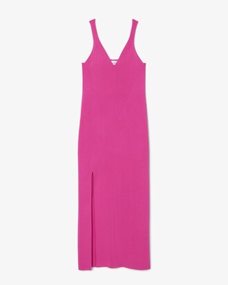 Langes, nahtloses Rippstrickkleid