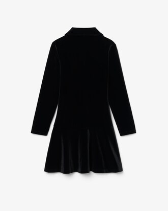 Glänzendes Polokleid aus Stretch-Cord