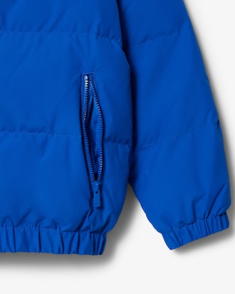 Puffer-Jacke mit Kapuze und gesticktem Krokodil