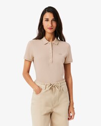 Slim Fit Damen LACOSTE Poloshirt aus Stretch-Baumwoll-Piqu&eacute;