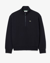 Sweatshirt aus Piqué mit Reißverschluss und hohem Kragen