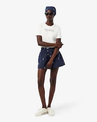 Tennis-T-Shirt mit Stickerei