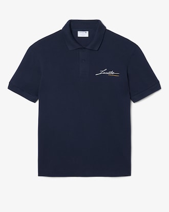 Franz&ouml;sisches Classic Fit-Polohemd aus Piqu&eacute; mit Print