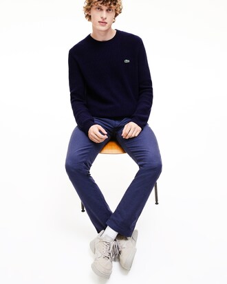 Herren-Pullover aus Baumwollmischung mit Strick-Effekt