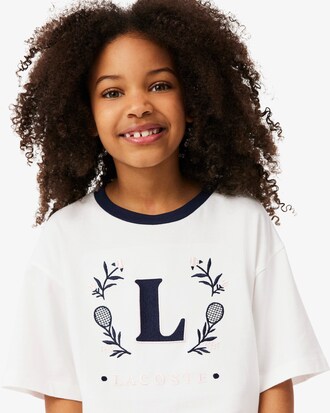 T-Shirt aus Baumwolle mit kontrastierendem Badge