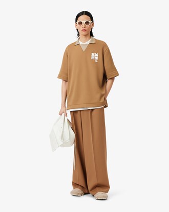 Taillierte Hose aus Wolle mit weitem Schnitt