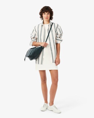 French Made Badge Accent Ribbed Dress