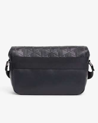 Kleine Umh&auml;ngetasche aus Leder mit &Uuml;berschlag und Monogramm