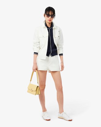 Gestreifter Cardigan aus Strick mit Zopfmuster