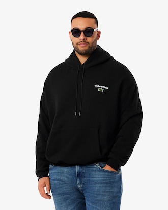 Hoodie aus Fleece mit mehreren Prints