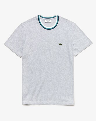 Herren-Rundhals-T-Shirt aus gestreiftem Baumwolljersey