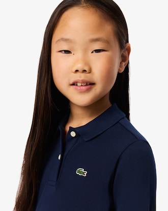 Polokleid aus Stretch-Piqué mit langen Ärmeln