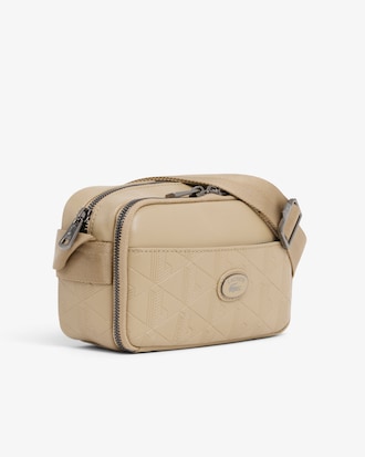 Vertikale Umh&auml;ngetasche aus Leder mit Monogramm