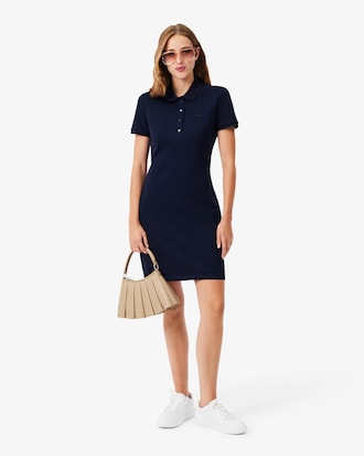 Slim Fit-Polokleid aus dehnbarem Mini Piqu&eacute;