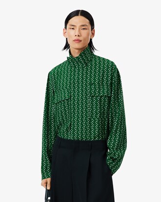 Regular Fit-Hemd Runway aus Satin mit Print