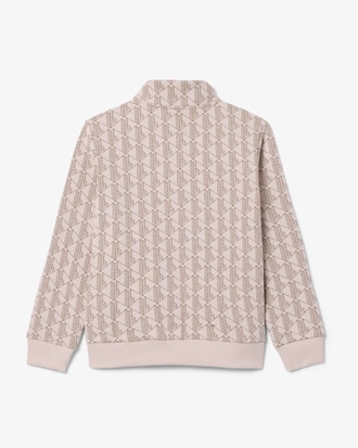 Fleece-Hoodie mit Rei&szlig;verschluss und Monogramm