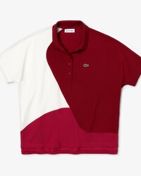 Thermoregulierendes LACOSTE Damen Piqu&eacute;-Poloshirt mit Colourblocks