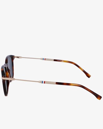 Dreifarbige, rechteckige Acetat-Sonnenbrille
