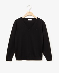 Damen Woll-Pullover mit V-Ausschnitt