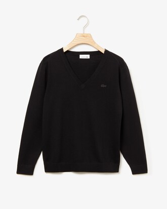 Damen Woll-Pullover mit V-Ausschnitt