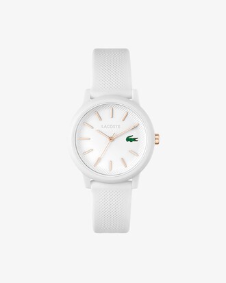 LACOSTE 12.12 Damenuhr mit weißem Silikonband