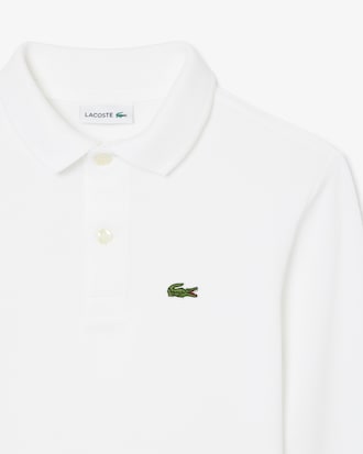 Polohemd aus Petit Piqu&eacute; mit langen &Auml;rmeln