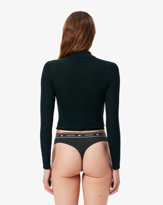 Tangas aus Stretch-Baumwolle mit Logo-Bund