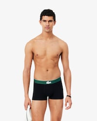 3er-Pack-Kroko-Trunks aus Stretch-Jersey