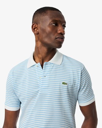 Classic Fit-Polohemd L.12.12 aus Petit Piqué mit Streifen