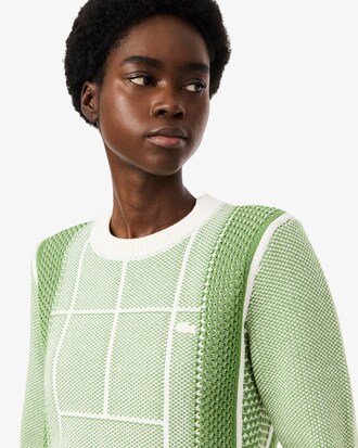 Pullover aus Jacquard mit Tennisplatz-Grafik
