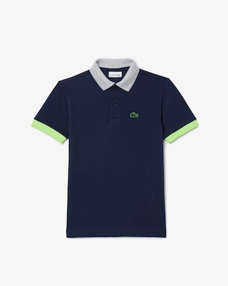 Polohemd aus Piqué mit Colorblock-Design