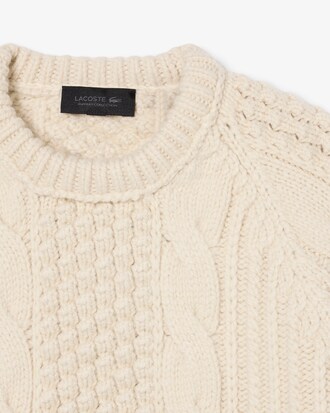 Runway Pullover aus strukturierter Wolle mit Stickerei