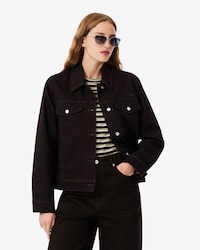 Slim Fit-Jacke aus Denim mit Kn&ouml;pfen