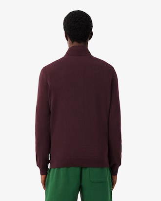 Pullover aus Baumwolle mit Rei&szlig;verschluss und hohem Kragen