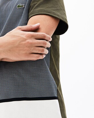 Kariertes Herren T-Shirt mit Patchwork