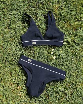 Triangel-Bralette aus gerippter Baumwolle
