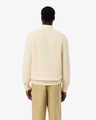 Pullover aus Tuchwolle mit Rei&szlig;verschluss und hohem Kragen