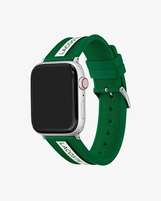 Unisex LACOSTE Apple Watch-Silikonband in gr&uuml;n