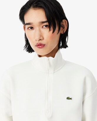 Sweatshirt aus Piqu&eacute; mit Rei&szlig;verschluss und hohem Kragen