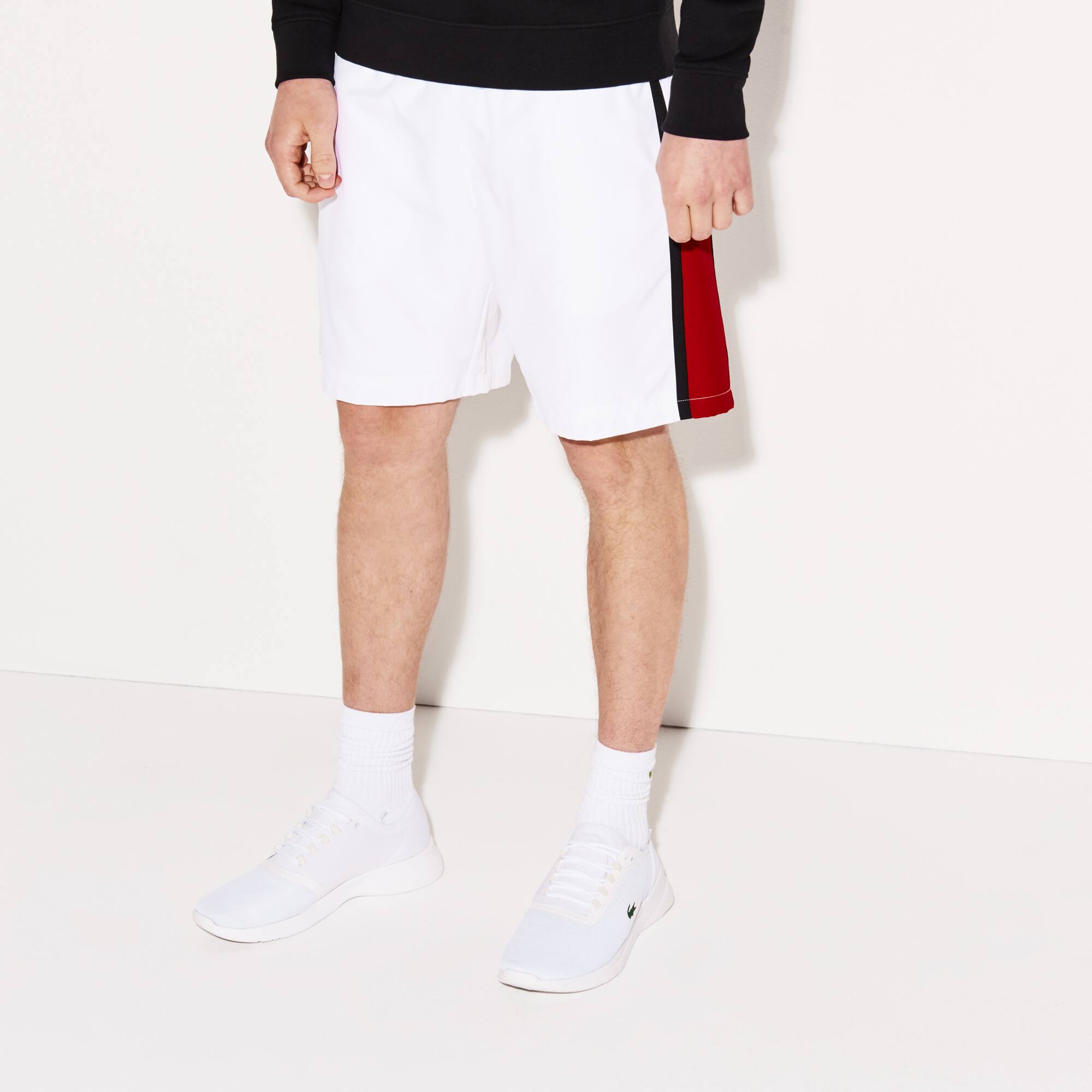 black lacoste shorts