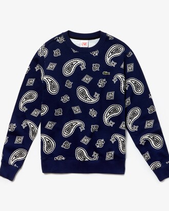Herren Fleece-Sweatshirt mit Paisley Print LACOSTE L!VE