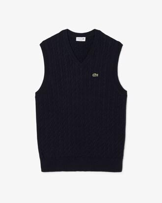 Ärmelloser Pullover aus Baumwollstrick