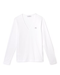 Damen-T-Shirt aus flie&szlig;endem Baumwolljersey mit V-Ausschnitt